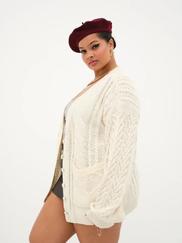 Online For Love & Lemons Vera Oversized Cardigan Ivory
