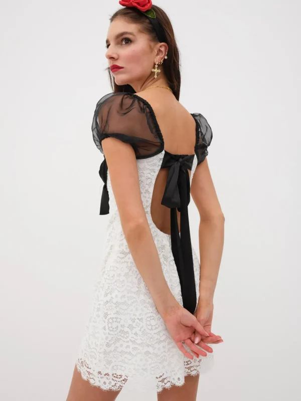 Fashion For Love & Lemons Verona Mini Dress White
