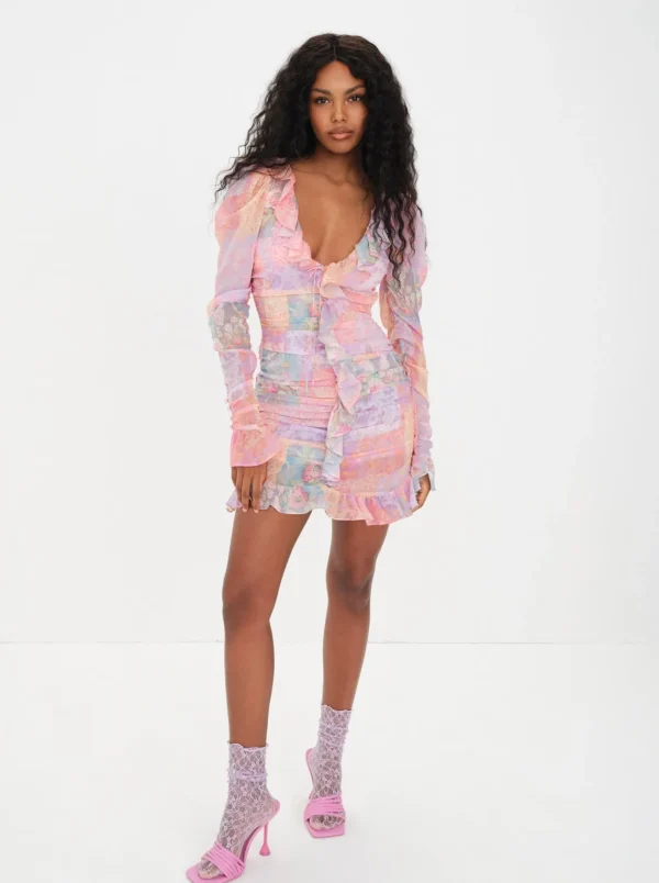 Fashion For Love & Lemons Veronica Mini Dress Multi