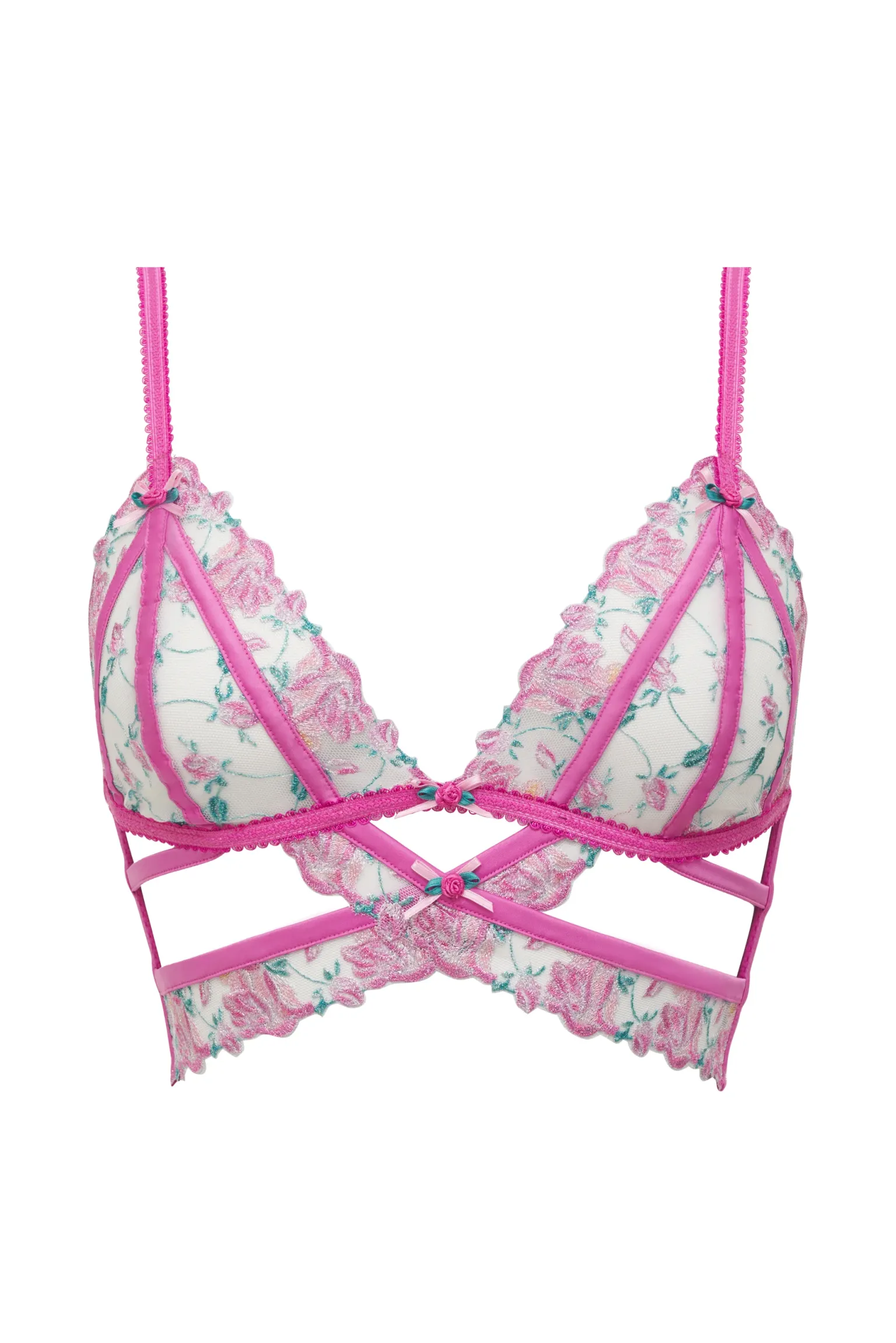 viviane_rose_triangle_bra_5.webp Flash Sale For Love & Lemons Viviane Rose Triangle Bra Pink