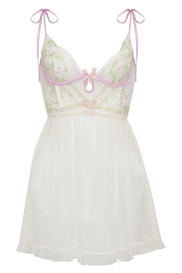 Cheap For Love & Lemons Waterlilies Slip Dress White