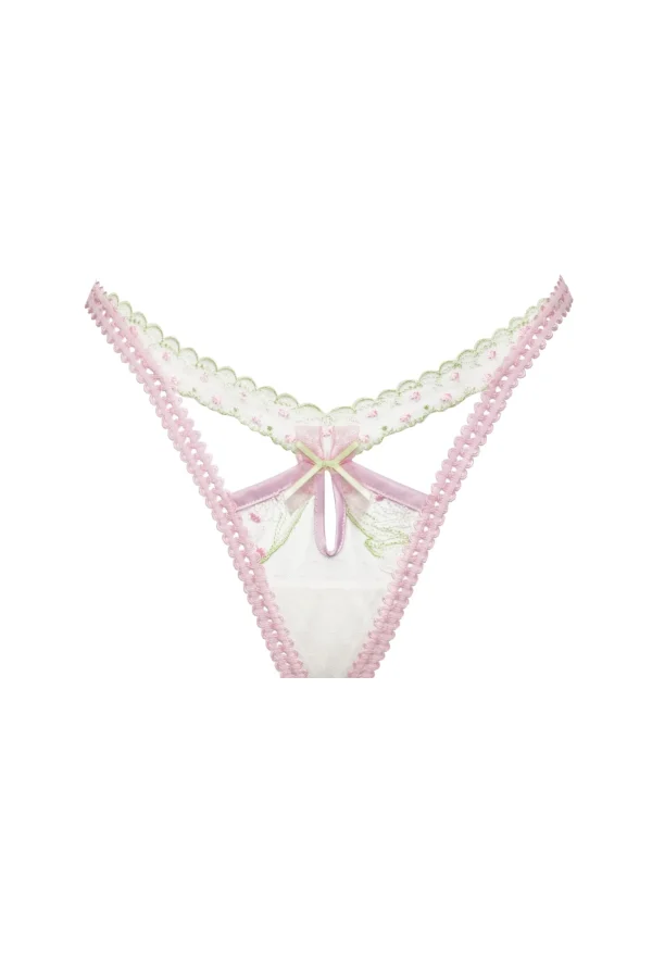 Discount For Love & Lemons Waterlilies Thong Panty White