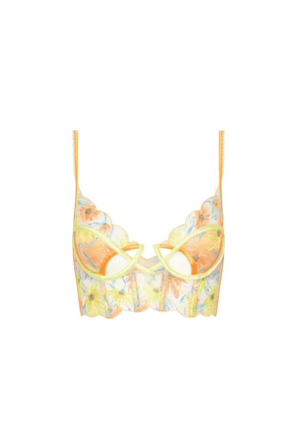 Flash Sale For Love & Lemons Waterlily Embroidery Bustier Orange