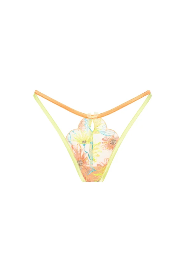 Store For Love & Lemons Waterlily Embroidery Thong Panty Orange