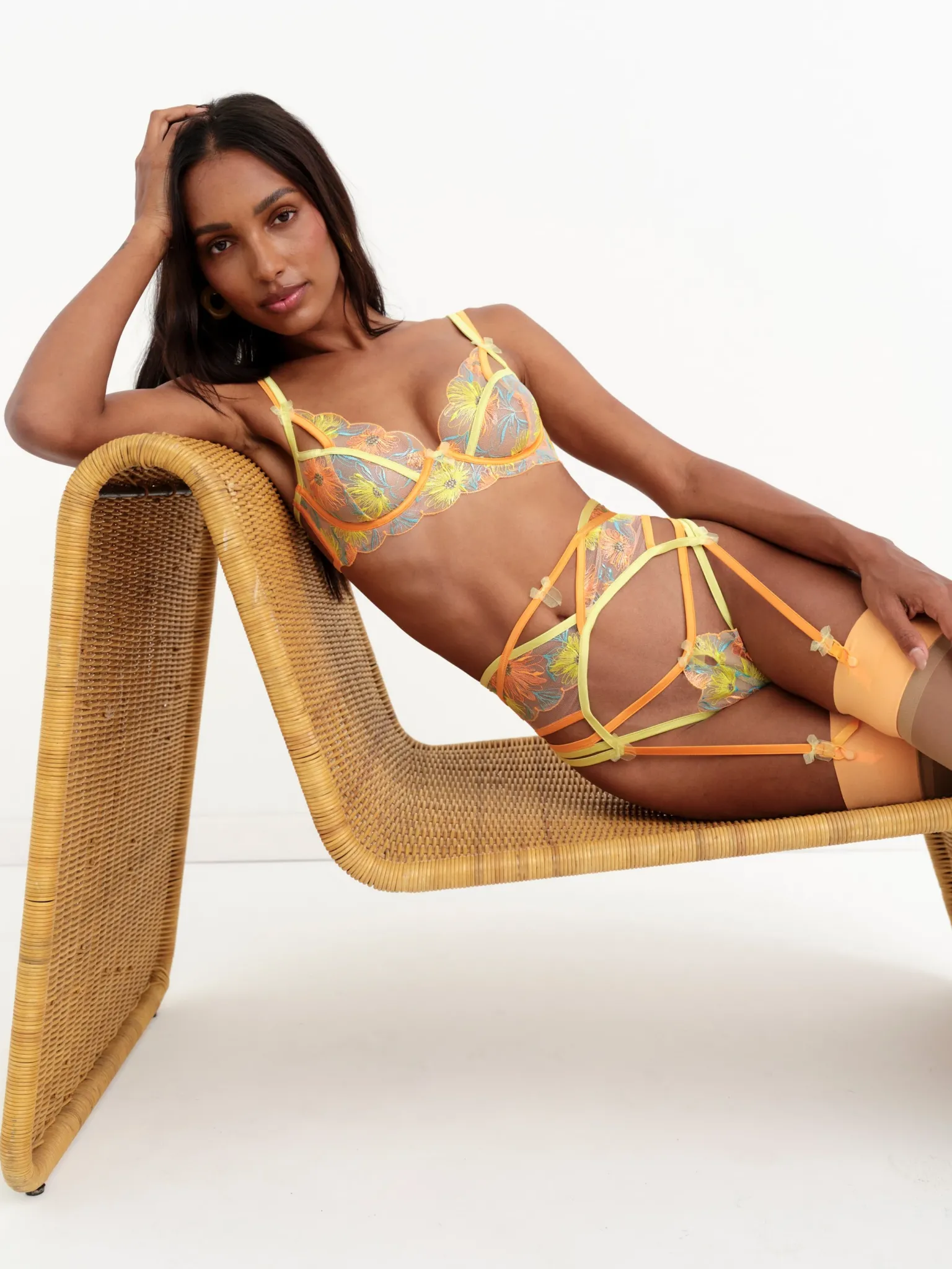 waterlily_embroidery_unde_0.webp Store For Love & Lemons Waterlily Embroidery Underwire Bra Orange
