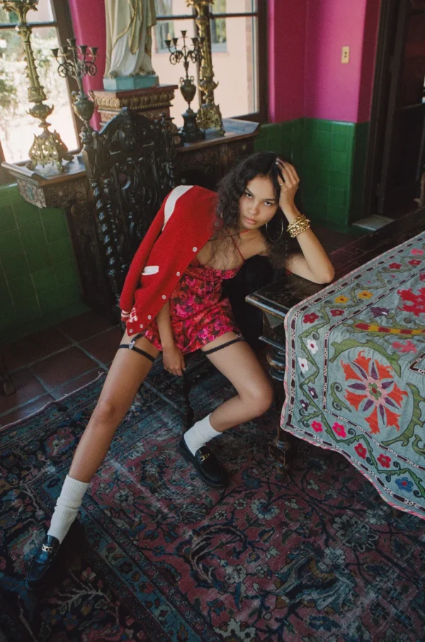 Best For Love & Lemons Wendy Mini Dress Red
