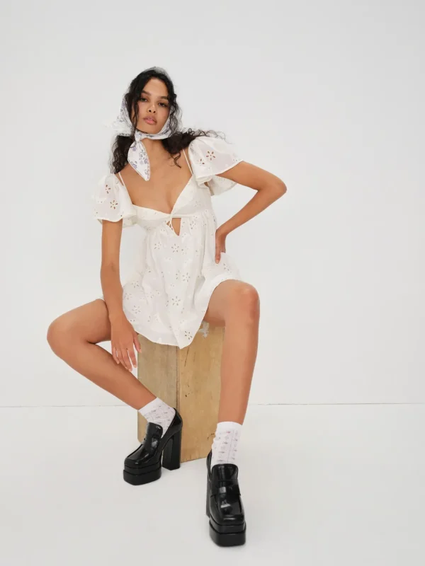 Cheap For Love & Lemons Weston Mini Dress White