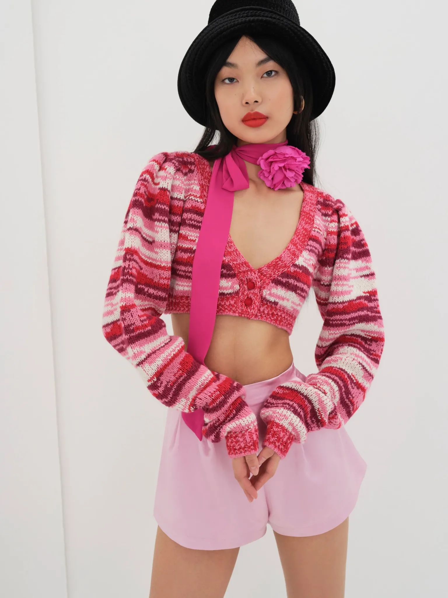 wilma_cropped_cardigan_0.webp Shop For Love & Lemons Wilma Cropped Cardigan Red
