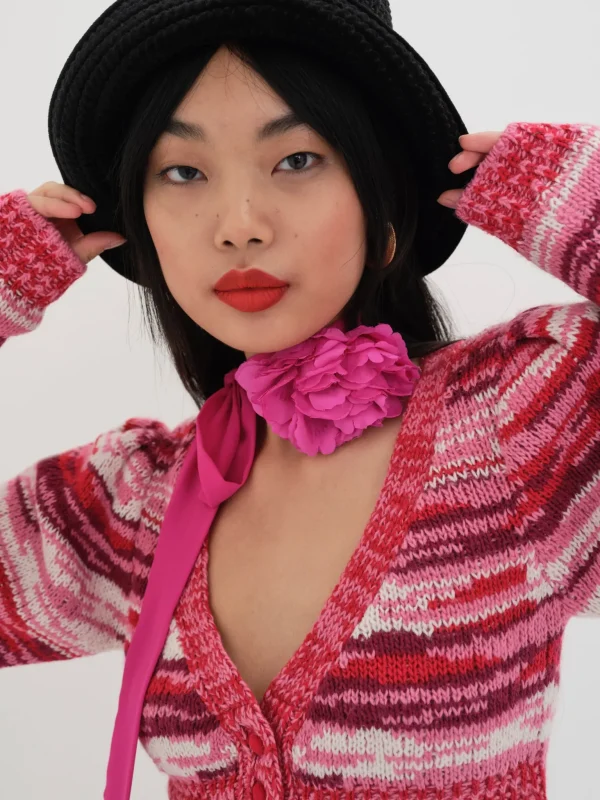 Shop For Love & Lemons Wilma Cropped Cardigan Red