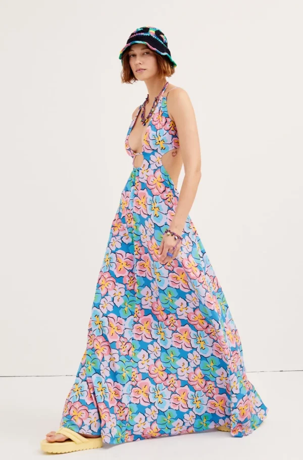 Online For Love & Lemons Yasmin Maxi Dress Blue