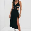 Outlet For Love & Lemons Yori Midi Dress Black