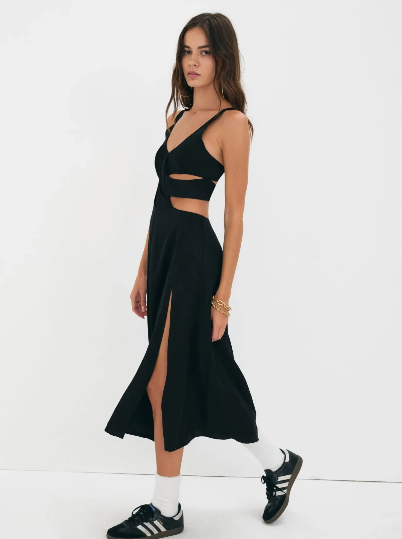 yori_midi_dress_1.webp Outlet For Love & Lemons Yori Midi Dress Black