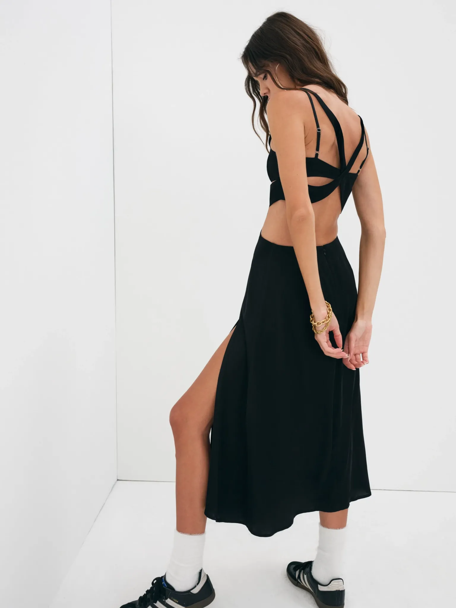 yori_midi_dress_3.webp Outlet For Love & Lemons Yori Midi Dress Black