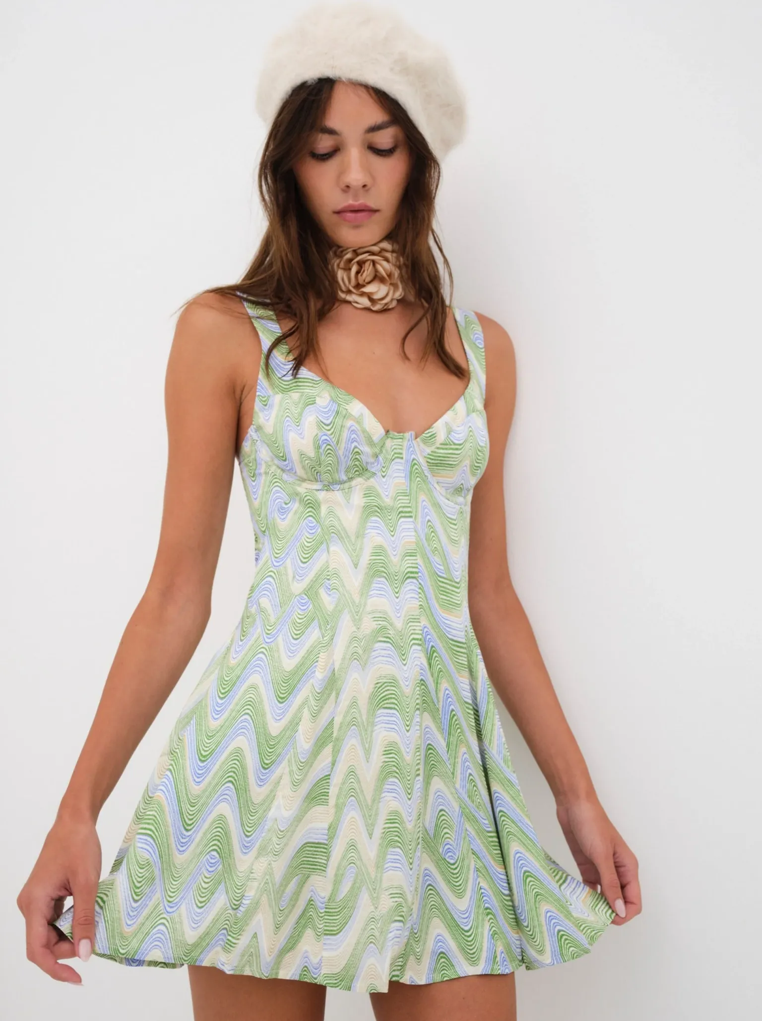 yori_mini_dress_0.webp Hot For Love & Lemons Yori Mini Dress Green