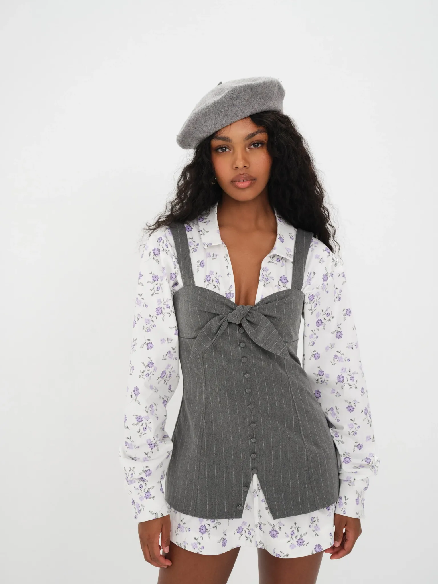 yvette_layered_dress_2.webp Discount For Love & Lemons Yvette Layered Dress Grey
