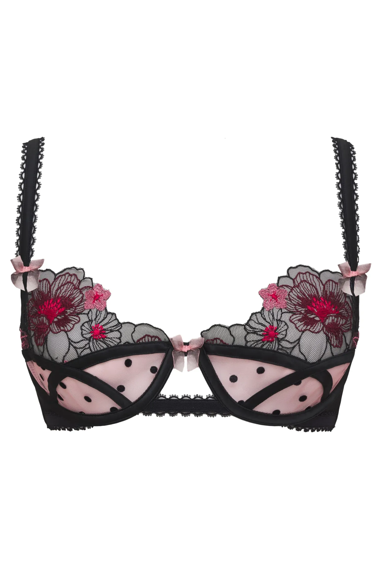 zinnia_embroidered_underw_7.webp Store For Love & Lemons Zinnia Embroidered Underwire Bra Black